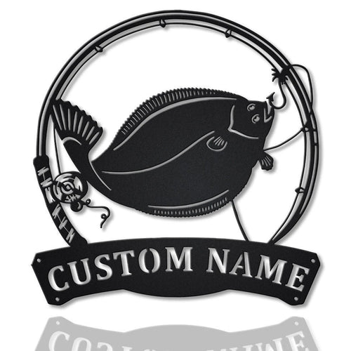 Personalized Flounder Fishing Fish Pole Metal Sign Art, Custom Flounder Fishing Metal Sign, Fishing Gift, Decor Decorationbirthday Gift, Laser Cut Metal Signs Custom Gift Ideas