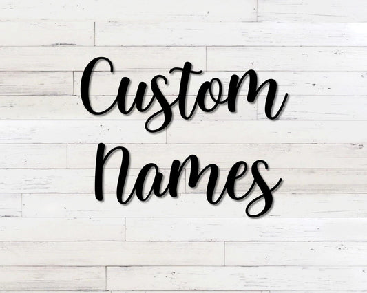 Custom Metal Name Signs, Personalized Names Decor, Kembara Cursive Script, Nursery Wall Decor, Monogram - metal sign