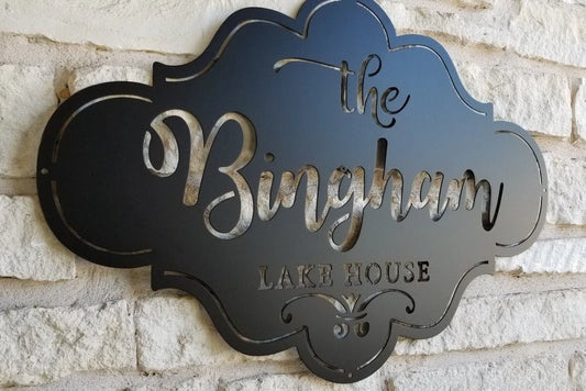 Custom Family Sign Established, Metal Wall Art, Personalized Name, Plasma Cut Steel Sign ,steel Art - metal sign