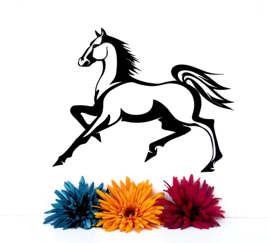 Horse Silhouette Black Horse Art Horse Decor Horse Gifts For Girls Horse Metal Wall Decor - 8 inches - metal sign