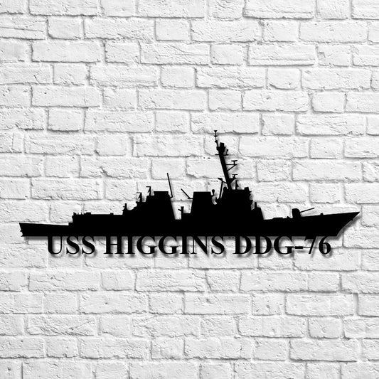 Uss Higgins Ddg76 Navy Ship Metal Art, Custom Us Navy Ship Cut Metal Sign, Gift For Navy Veteran, Navy - metal sign