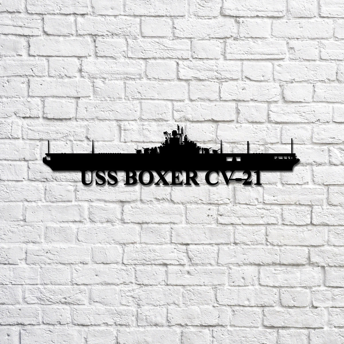 USS Boxer CV21 Navy Ship Metal Sign, Memory Wall Metal Sign Gift for Navy Veteran Laser Cut Metal Signs Custom Gift Ideas