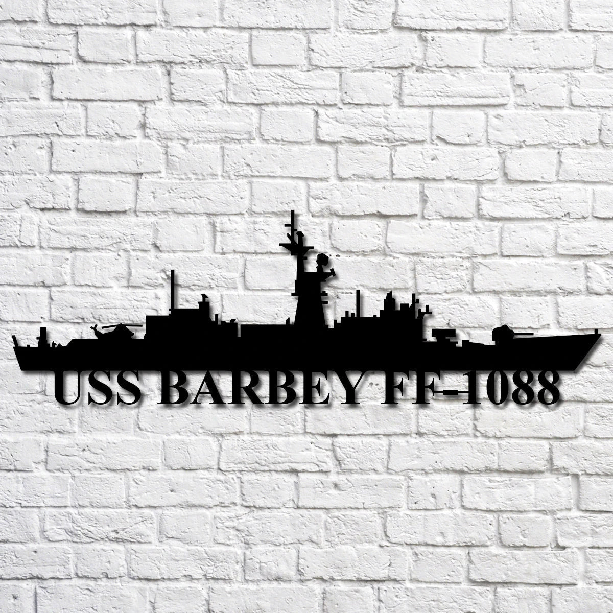 Uss Barbey Ff1088 Navy Ship Metal Art, Custom Us Navy Ship Cut Metal Sign, Gift For Navy Veteran, Navy Ships Silhouette Metal Art, Navy Home Decor Laser Cut Metal Signs Custom Gift Ideas
