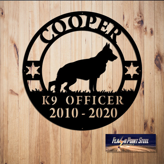 K9 Officer, Police K9, Veteran, Retirement Officer, Wall Decor, Plasma Cut Steel Sign, Custom Sign - metal sign