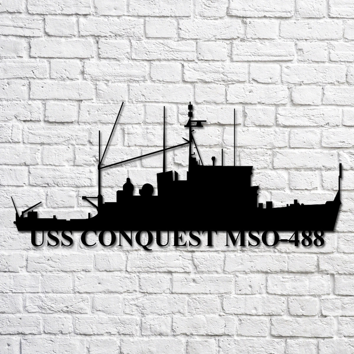 Uss Conquest Mso488 Navy Ship Metal Art, Custom Us Navy Ship Cut Metal Sign, Gift For Navy Veteran, Navy Ships Silhouette Metal Art, Navy Home Decor Laser Cut Metal Signs Custom Gift Ideas