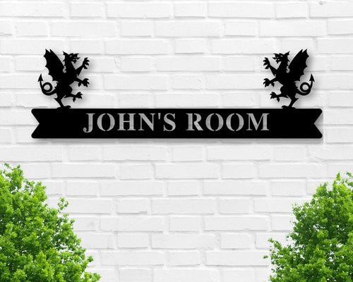 Metal Room Sign Gargoyle Sign Medieval Sign Fantasy Sign Kid's Room Gift For Guys Gift For Girls Metal Sign Rustic Gift Present