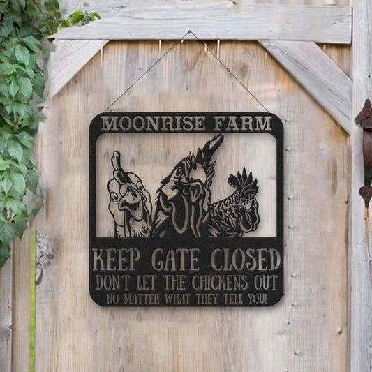 Don't Let The Chicken Out Personalized Metal Sign Cut Metal Sign - 8 inches - metal sign