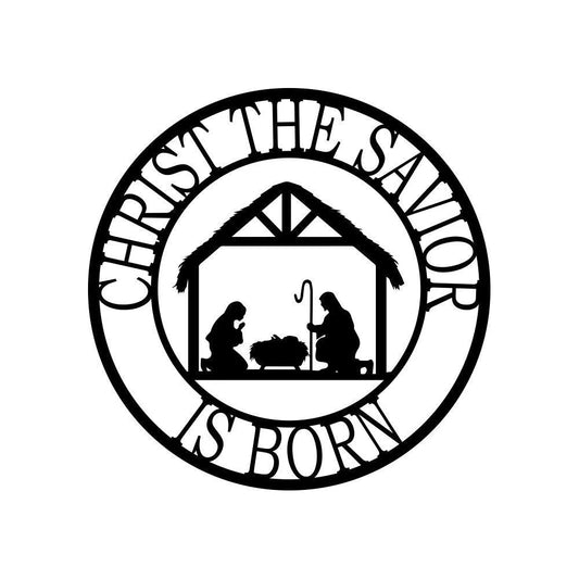 Christ The Savior Is Born Christmas Metal Sign Christmas Sign Christmas Present Door Decor Custom Sign - 8 inches - metal sign