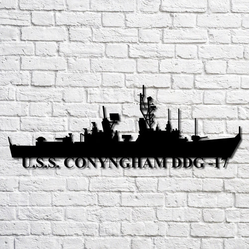 U.s.s. Conyngham Ddg 17 Navy Ship Metal Art, Gift For Navy Veteran, Navy Ships Silhouette Metal Art, Navy Home Decor Laser Cut Metal Signs Custom Gift Ideas