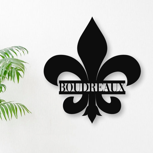 Personalized Fleur De Lis Metal Sign, Christmas Gift, Metal Fleur De Lis, Fleur De Lis Sign, Last Name - metal sign