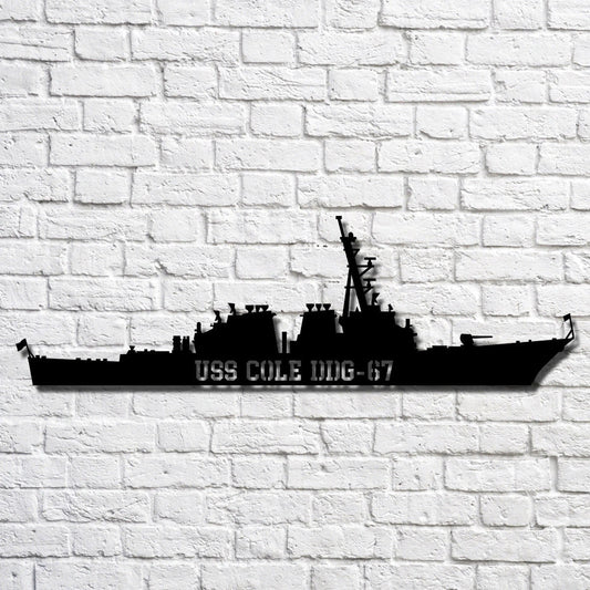 Uss Cole Ddg67 Navy Ship Metal Art, Custom Us Navy Ship Cut Metal Sign, Gift For Navy Veteran, Navy Ships - metal sign