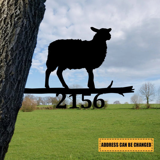 Customized Sheep Metal Tree Stake, Farm Decor, Home Art Laser Cut Metal Signs Custom Gift Ideas - 8 inches - metal sign
