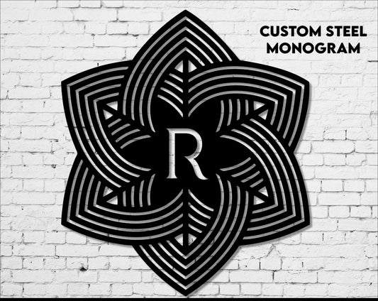 Monogram, Metal Sign, Custom, Personalized Gift, Wedding Gift, Housewarming Gift, Large, Steel - wedding detail