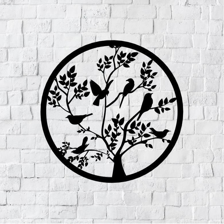 Birds On Branch Bird Branch Birds Wall Decor Sign Metal Birds On Branch