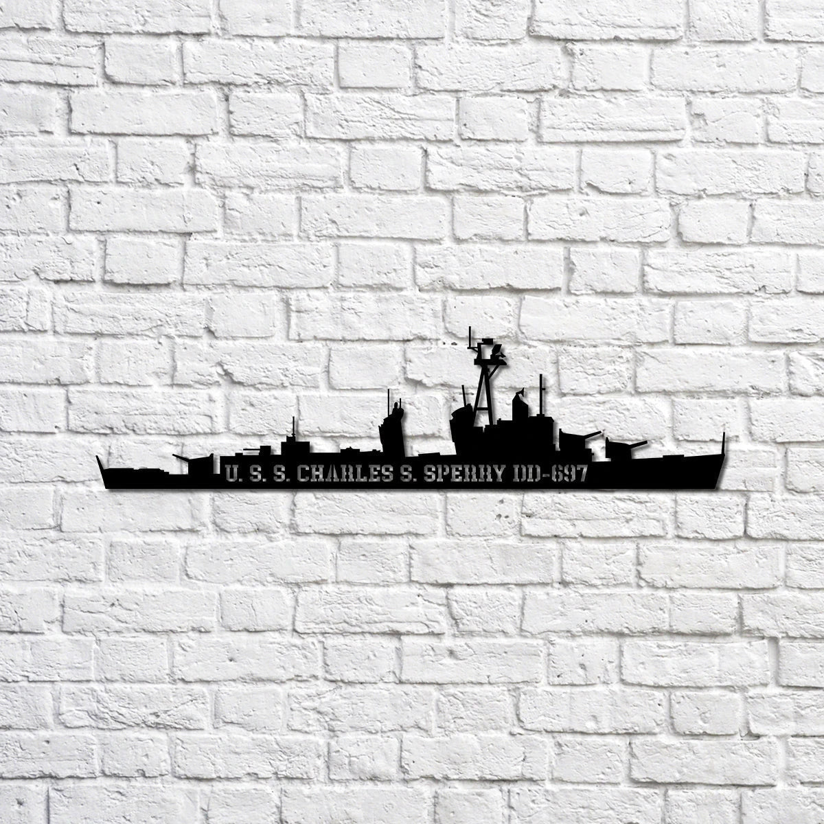 Uss Charles S Sperry Dd697 Navy Ship Metal Sign, Memory Wall Metal Sign Gift For Navy Veteran, Navy Ships Silhouette Metal Sign Laser Cut Metal Signs Custom Gift Ideas