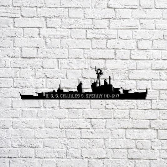 Uss Charles S Sperry Dd697 Navy Ship Metal Sign, Memory Wall Metal Sign Gift For Navy Veteran, Navy Ships - metal sign