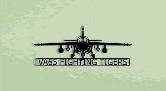 A6 Va65 Fighting Tigers Naval Attack Aircraft Metal Sign Cut Metal Sign Wall Decor