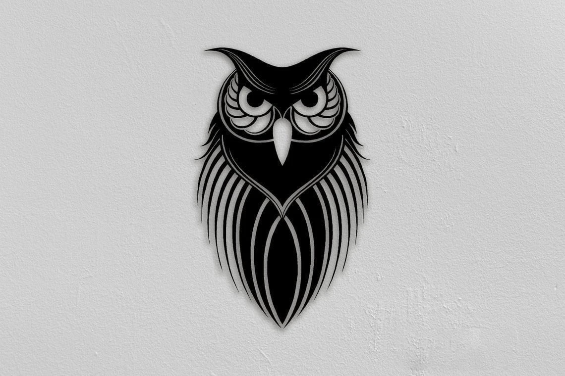 Night Owl Decor Wall Art Cut Metal Sign Laser Cut Metal Signs Custom Gift Ideas