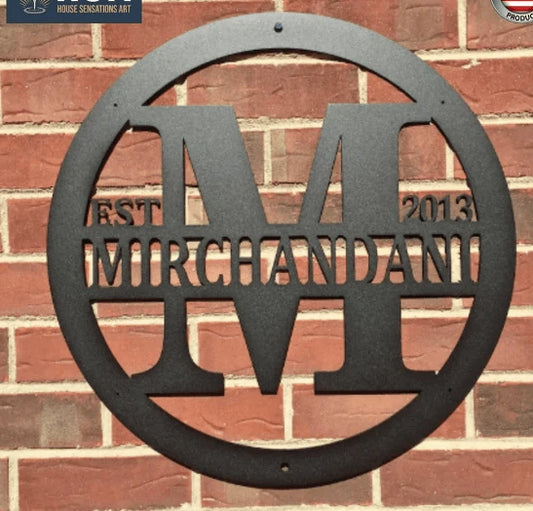 Personalized Family Gate Sign Cut Metal Sign Metal House Sign - 8 inches - metal sign