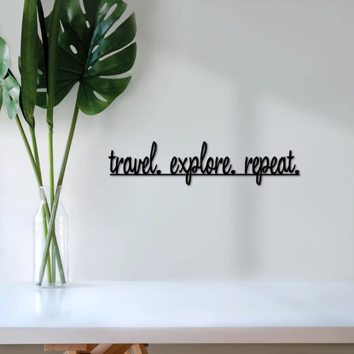 Travel Explore Repeat Metal Sign Travel Gift Travel Memories Gallery Wall Decor Travel Decor Travel Sign Gift For Traveler