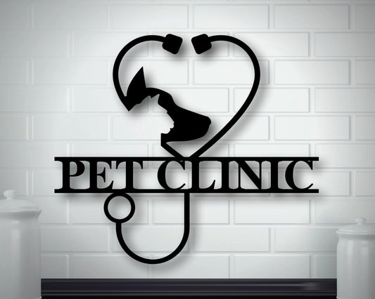 Personalized Metal Animal Clinic Sign, Metal Animal Care Sign, Custom Metal Vet Sign, Personalized Clinic - metal sign