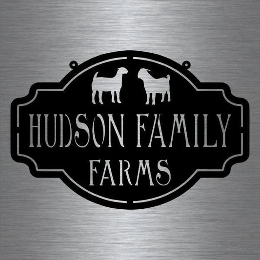 Metal Farm Sign , Goats Personalized Family Name Metal Sign Housewarming Gift Wedding Gift Personalized - wedding detail