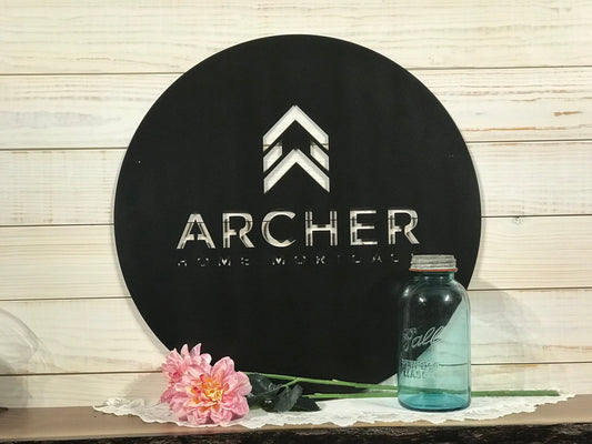 Large Custom Logo 28 Inch Custom Metal Sign Laser Cut Metal Signs Custom Gift Ideas - 8 inches - metal sign