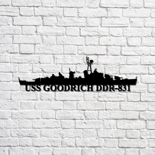 Uss Goodrich Ddr831 Navy Ship Metal Sign, Memory Wall Metal Sign Gift For Navy Veteran, Navy Ships - metal sign