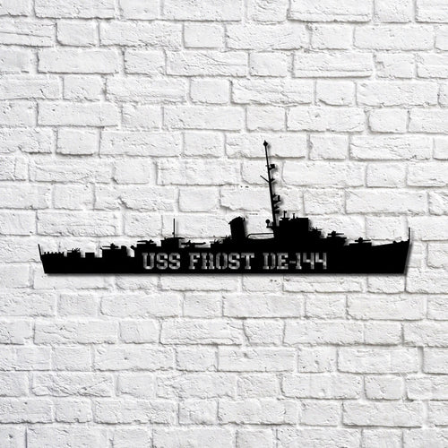 Uss Frost De144 Navy Ship Metal Art, Custom Us Navy Ship Cut Metal Sign, Gift For Navy Veteran, Navy Ships Silhouette Metal Art, Navy Home Decor Laser Cut Metal Signs Custom Gift Ideas
