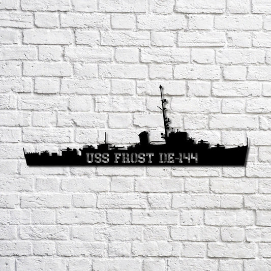 Uss Frost De144 Navy Ship Metal Art, Custom Us Navy Ship Cut Metal Sign, Gift For Navy Veteran, Navy - metal sign