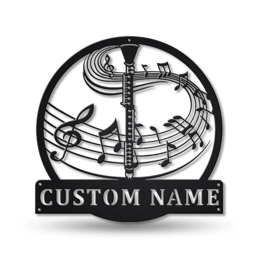 Personalized Clarinet Music Metal Sign Art, Custom Clarinet Music Metal Sign, Clarinet Gifts For Men - metal sign