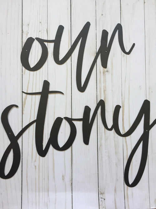 Our Story Metal Sign Housewarming Gift Metal Words Wedding Decor Our Story Sign