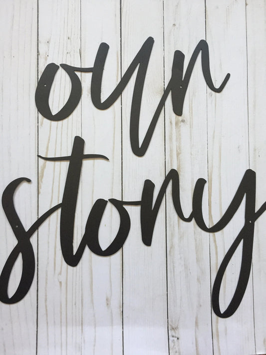 Our Story Metal Sign Housewarming Gift Metal Words Wedding Decor Our Story Sign - 8 inches - metal sign