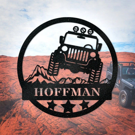 Jeep Personalized Family Namejeep Off Road Metal Laser Cut Metal Signs Custom Gift Ideas - 8 inches - metal sign
