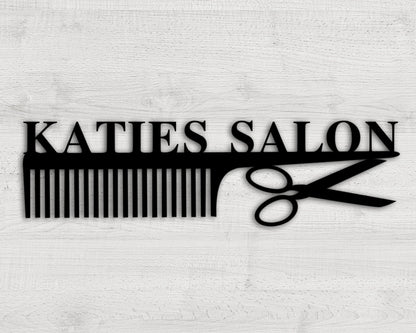 Hair Salon Metal Sign, Custom Salon Sign, Personalized Hair Stylist Sign, Hair Stylist Gift, Salon Decor, Barber Metal Sign, Cosmetologist Laser Cut Metal Signs Custom Gift Ideas
