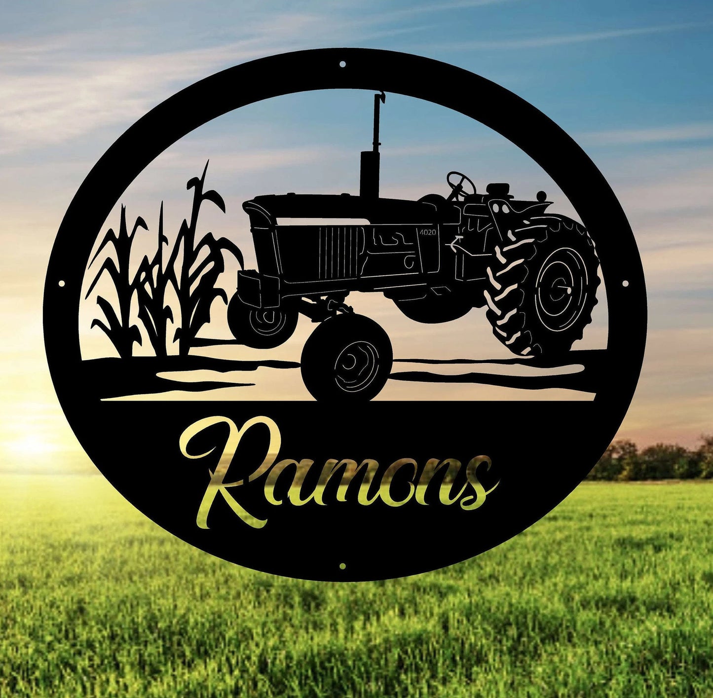 Metal 4020 Farm Sign corn Stalks 4020 John Deere Tractor Sign Customized Metal House Sign