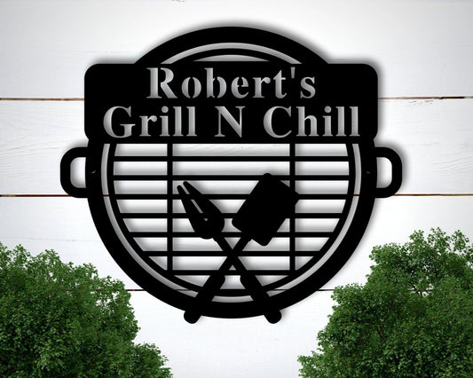 Personalized Metal Bbq Sign Mens Gifts For Christmas Gift For Husband Metal Signs Personalized Man Gifts Man Gifts For Husband Mancave - 8 inches - metal sign