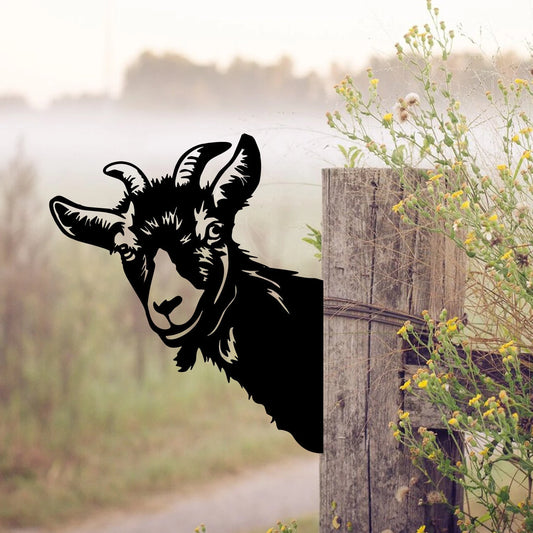Funny Goat Metal Sign, Farmhouse Art, Entry Road Metal Gift, Metal Laser Cut Metal Signs Custom Gift Ideas - 8 inches - metal sign