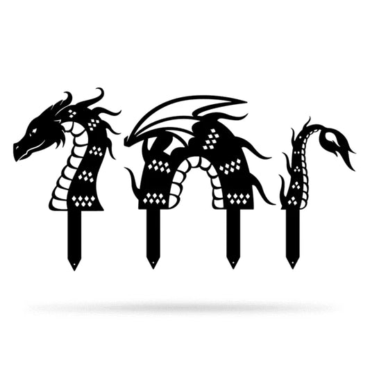 Garden Art Dragon Cut Metal Sign Metal House Sign - 8 inches - metal sign