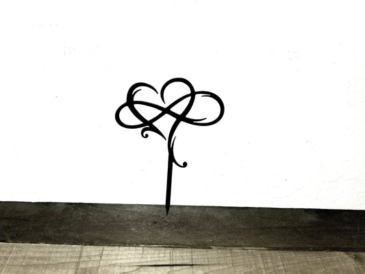 Heart Infinity Cake Topper Wedding Decor Metal Love Infinity Sign Wedding Cake Topper Infinity Decor Anniversary Infinity Art - 8 inches - metal sign