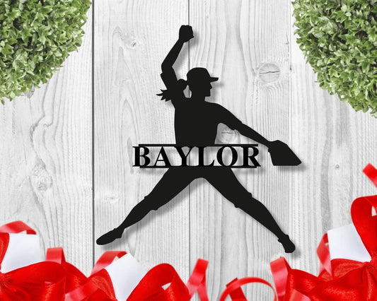 Fast Pitch Softball Lovers Personalized Softball Metal Sign - 8 inches - metal sign