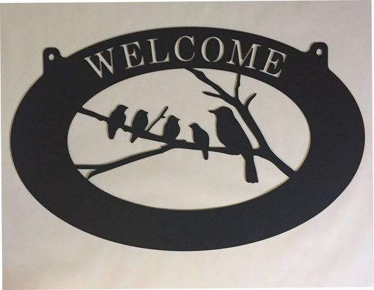 Metal Bird And Birdies Sign 2ft Sign With Your Name Metal House Sign - 8 inches - metal sign
