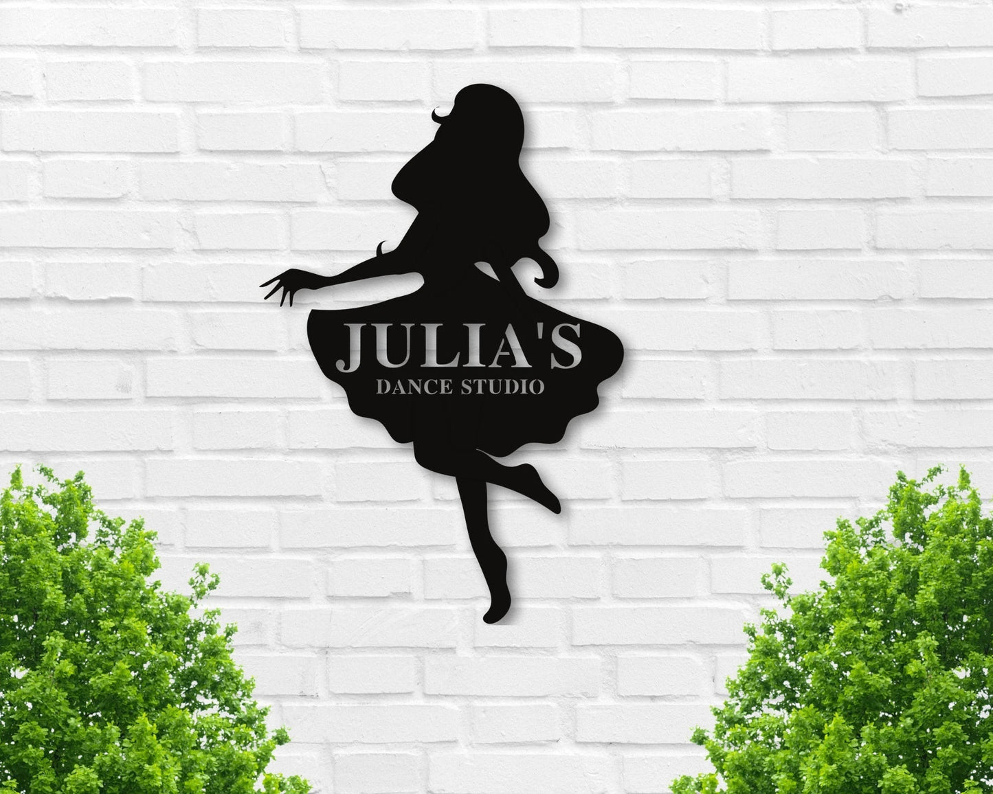Custom Dance Sign Ballerina Sign Custom Metal Sign Gifts For Her Dance Studio Girl's Room Girl Silhouette Personalized Sign Dancer