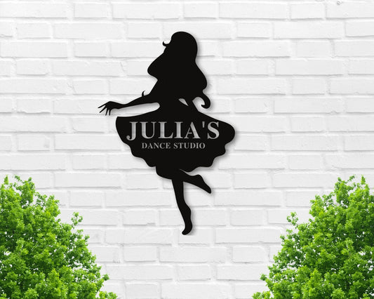 Custom Dance Sign Ballerina Sign Custom Metal Sign Gifts For Her Dance Studio Girl's Room Girl Silhouette - metal sign