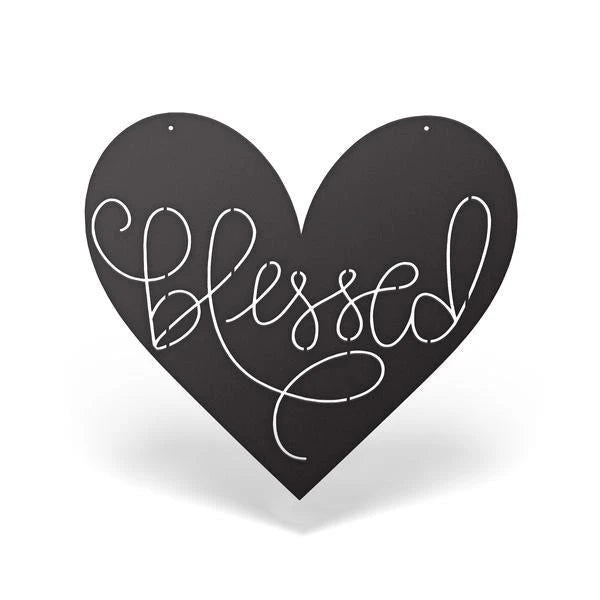 Blessed Heart Sign Cut Metal Sign Metal House Sign