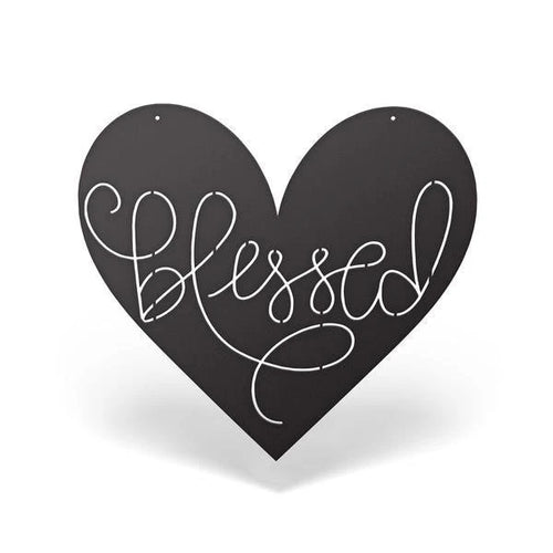 Blessed Heart Sign Cut Metal Sign Metal House Sign