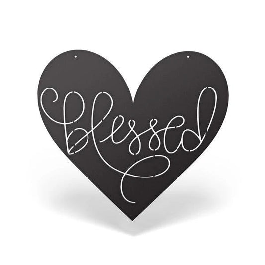 Blessed Heart Sign Cut Metal Sign Metal House Sign