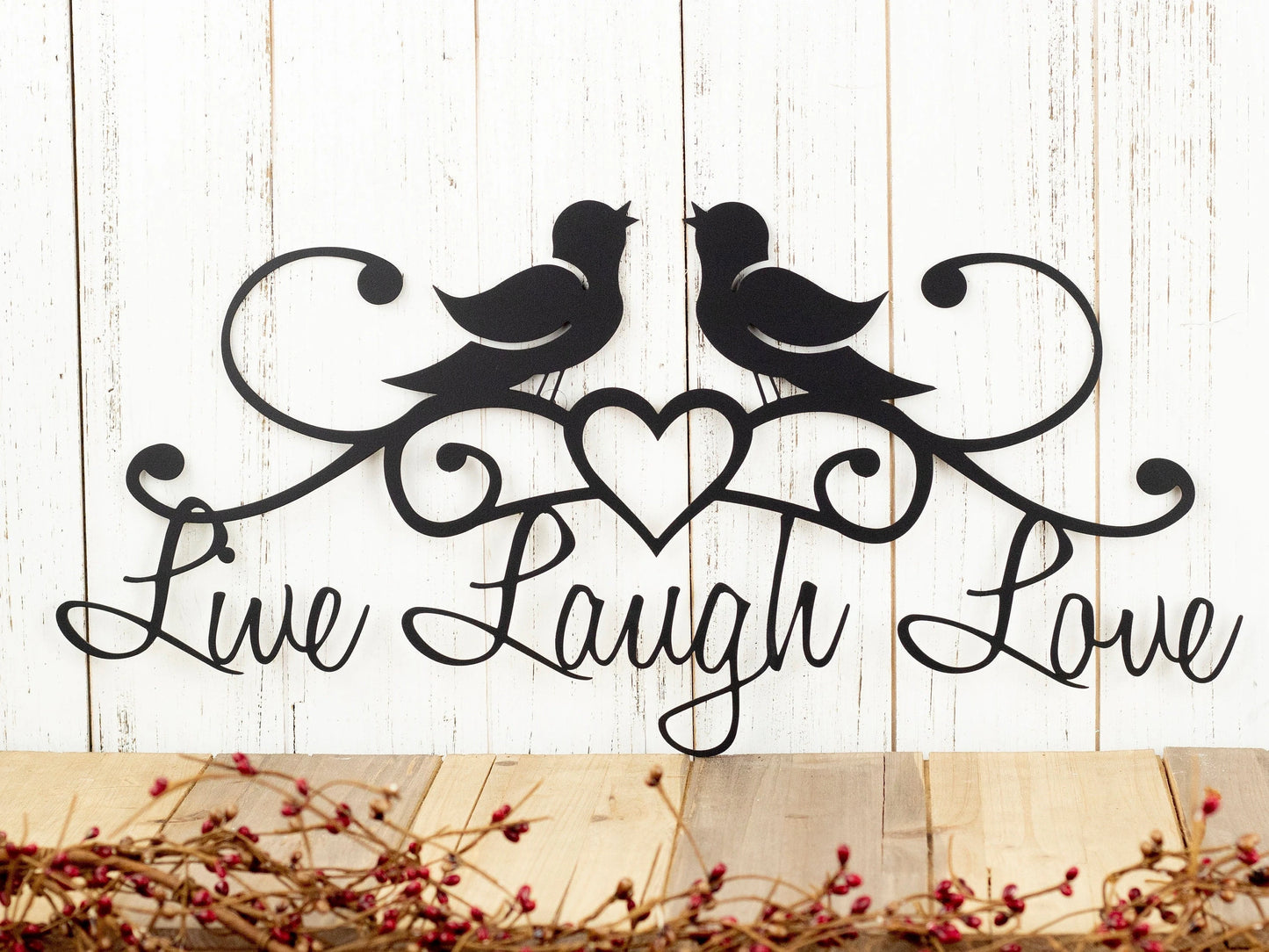 Live Laugh Love Kitchen Wall Decor Metal Sign Birds Rustic Outdoor Decor Housewarming Gift Plaque