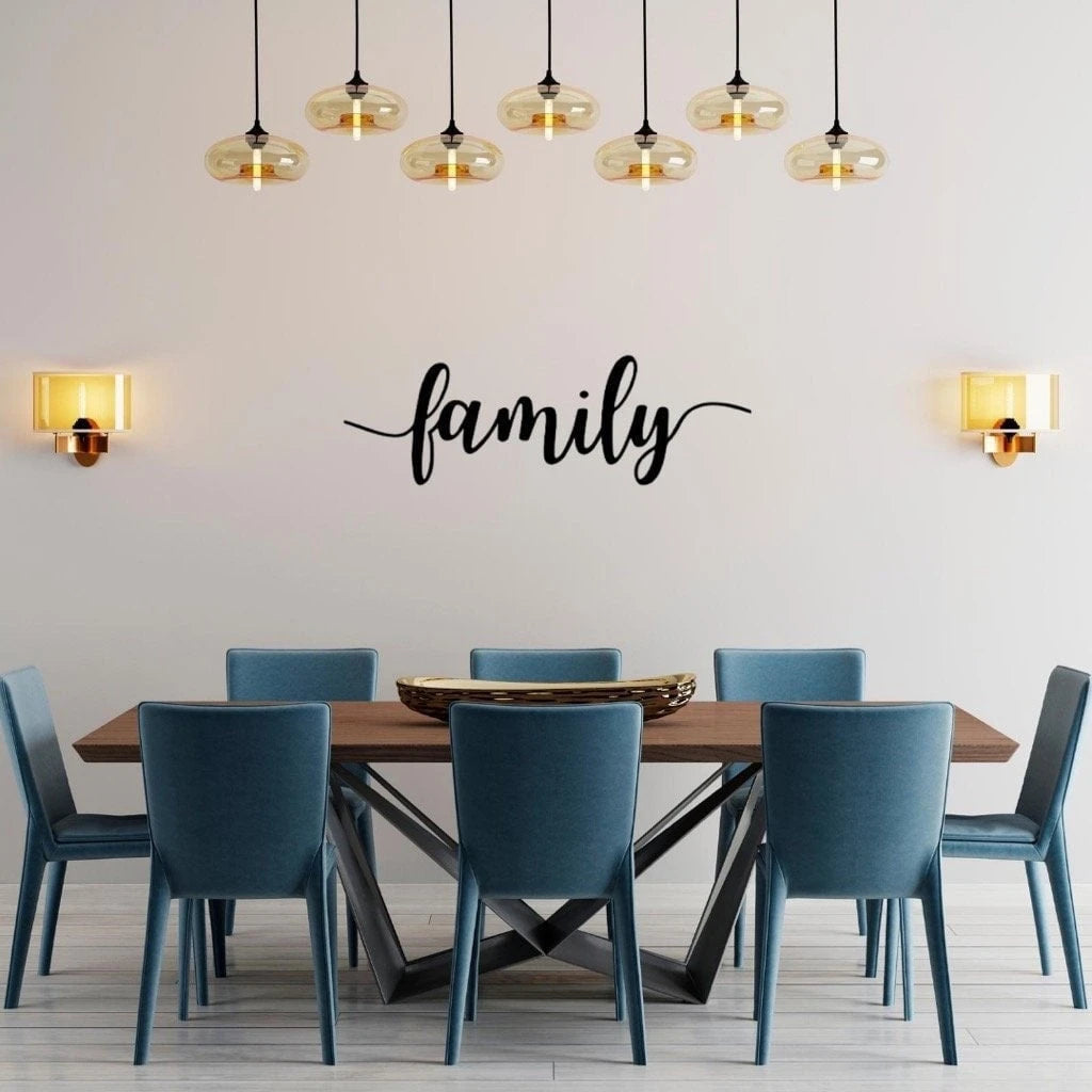 Family Script Sign 36" Only Cut Metal Sign Wall Decor Metal Sign Metal Art