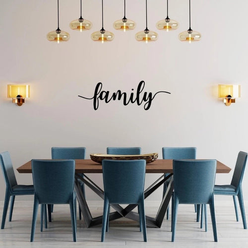Family Script Sign 36" Only Cut Metal Sign Wall Decor Metal Sign Metal Art